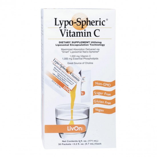 Livon Lypo-Spheric Vitamin C 脂质维他命C 1000mg 30包 高端维c好吸收vc 保质期2026.2
